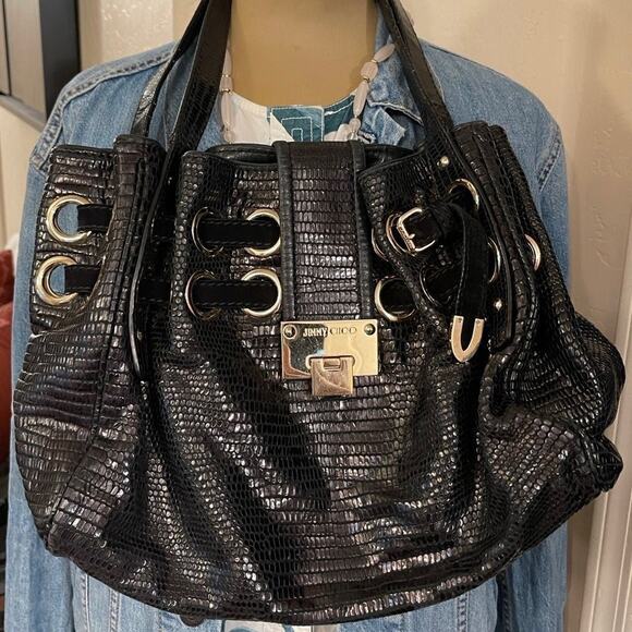 Jimmy Choo Ramona python bag black - Picture 1 of 12
